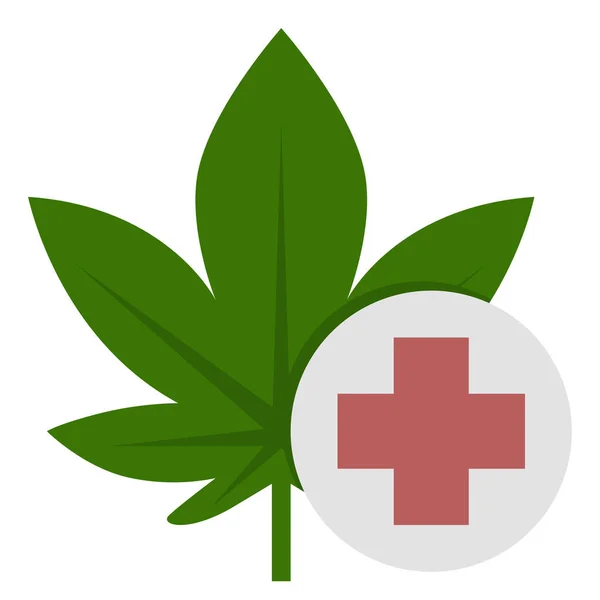 Cannabis Saúde Indica Ícone Estilo Plano —  Vetores de Stock
