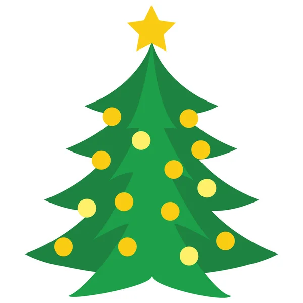 Χριστούγεννα Χριστουγεννιάτικο Δέντρο Χριστουγεννιάτικο Δέντρο Εικονίδιο Δέντρο Στυλ Κινουμένων Σχεδίων — Διανυσματικό Αρχείο
