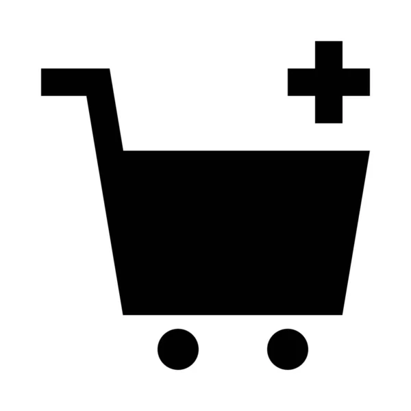 Añadir Icono Tienda Carrito Compras — Archivo Imágenes Vectoriales