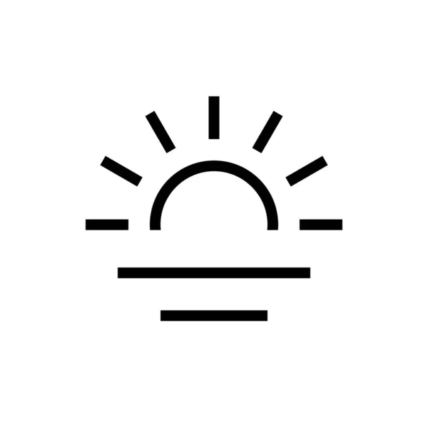 Туманний Значок Заходу Сонця Стилі Контур — стоковий вектор