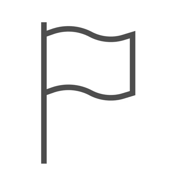 Значок Флага Предупреждающего Баннера Стиле Outline — стоковый вектор