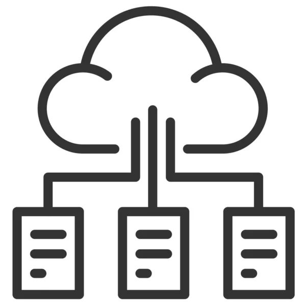 Σύννεφο Έγγραφο Εικονίδιο Αρχεία Στυλ Περίγραμμα — Διανυσματικό Αρχείο