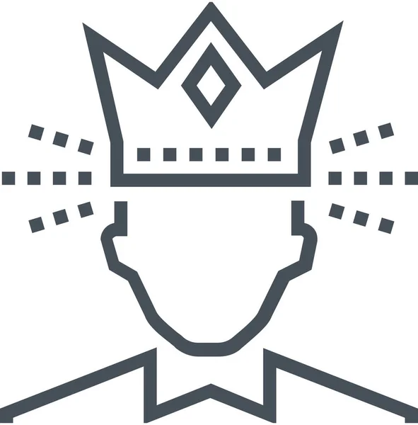 Ikona Króla Korony Gry Stylu Konturu — Wektor stockowy