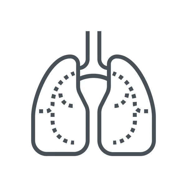 Poumon Organe Icône Dans Style Contour — Image vectorielle
