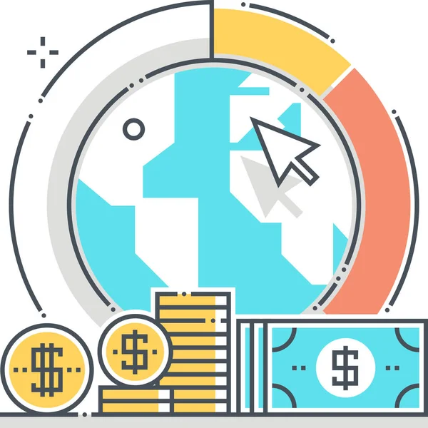 Economia Terra Ícone Financeiro Negócios Categoria Gestão — Vetor de Stock