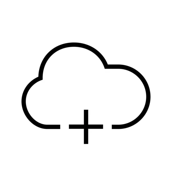 Añadir Nube Crear Icono Estilo Esquema — Vector de stock