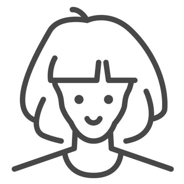 Personnage Avatar Icône Féminine Dans Style Outline — Image vectorielle
