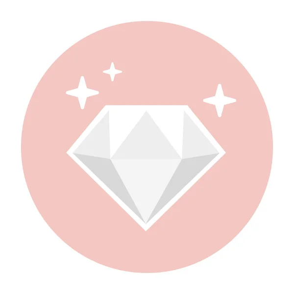 Diamanten Edelstein Symbol Flachen Stil — Stockvektor