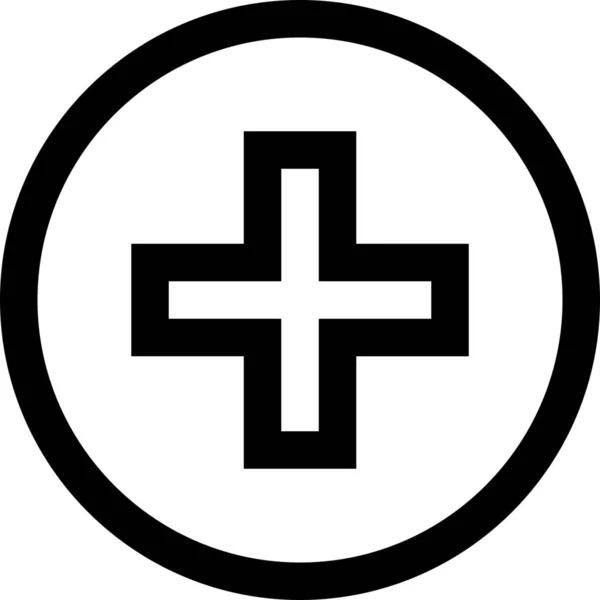 Icône Logo Hôpital Santé Dans Style Outline — Image vectorielle