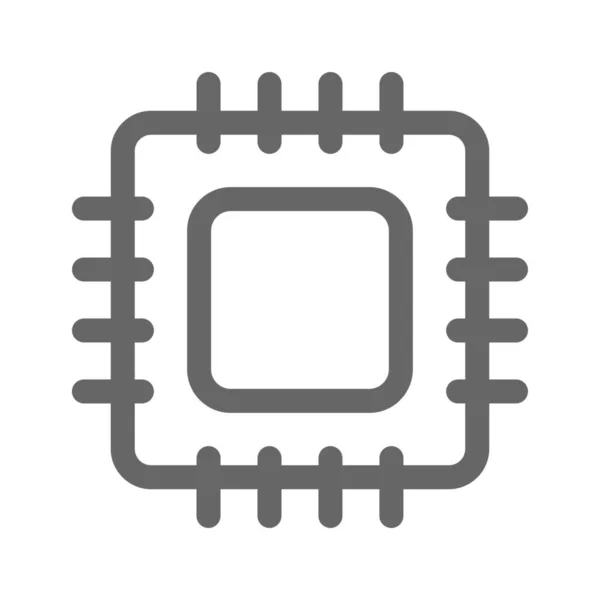 Chip Computer Cpu Symbol Umriss Stil — Stockvektor