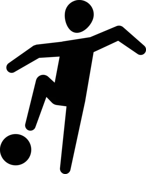 Icono Pelota Fútbol Atleta Estilo Sólido — Archivo Imágenes Vectoriales