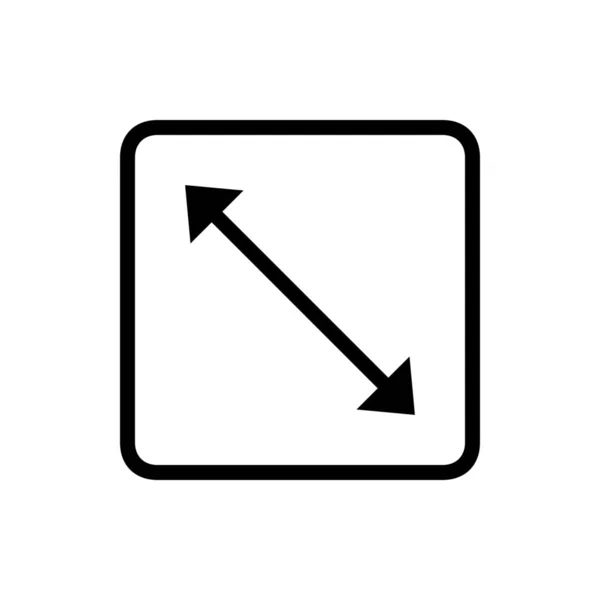 Leinwanddiagonalen Layout Symbol Outline Stil — Stockvektor