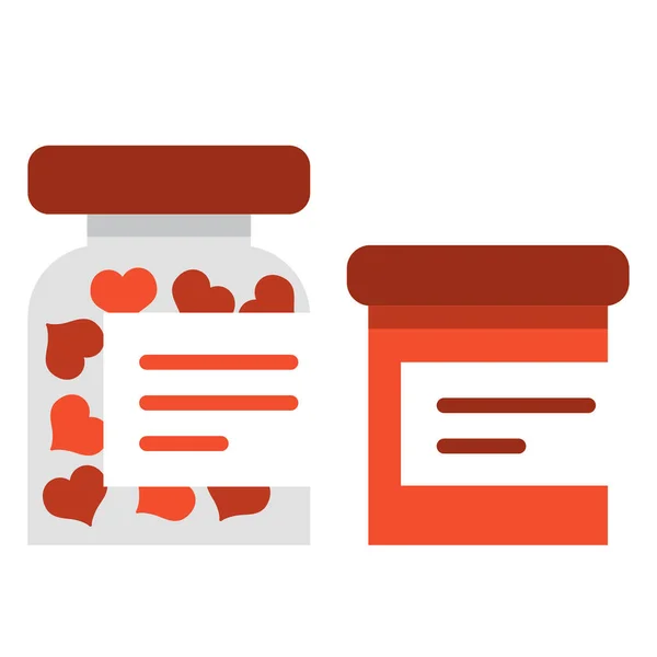 Drugs Love Medicine Icon Flat Style — Stock Vector