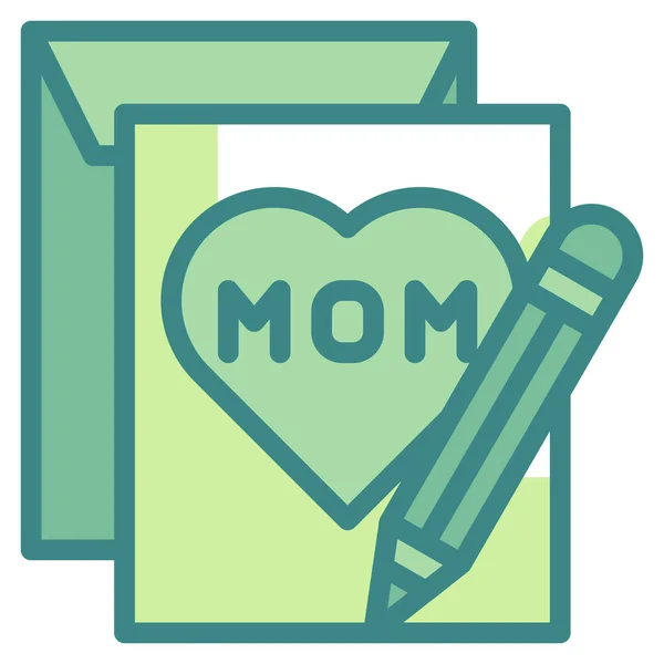 Card Envelope Greetings Icon Mother Father Day Category — Stock Vector