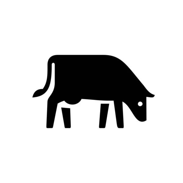 Animal Vaca Granja Icono Estilo Sólido — Archivo Imágenes Vectoriales