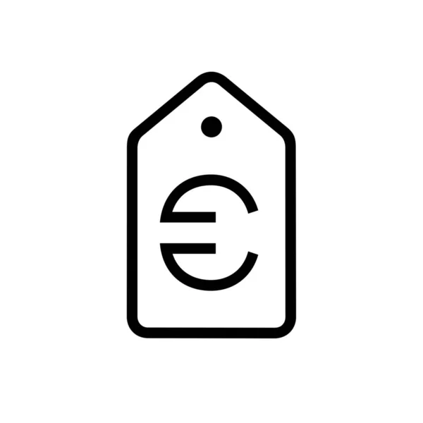 Εμπορικό Νόμισμα Εικονίδιο Του Ευρώ Στυλ Περίγραμμα — Διανυσματικό Αρχείο
