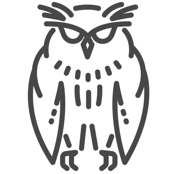 Bird Birds Prey Great Horned Owl Icon Outline Style — Stock Vector