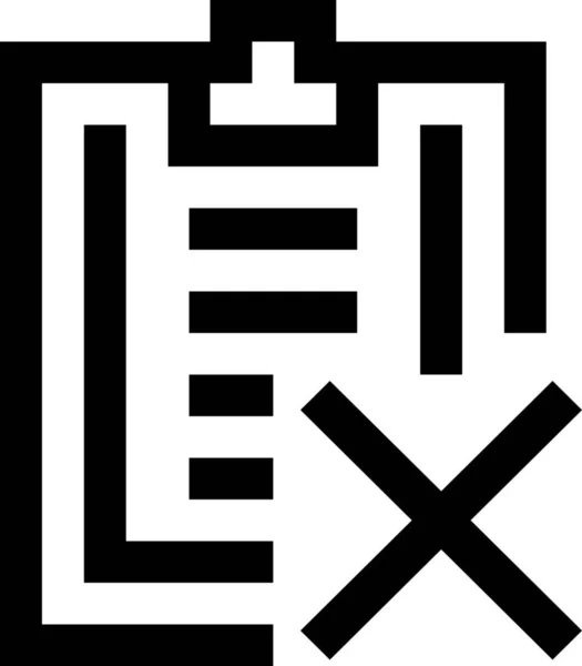 取消轮廓样式的剪贴板交叉图标 — 图库矢量图片