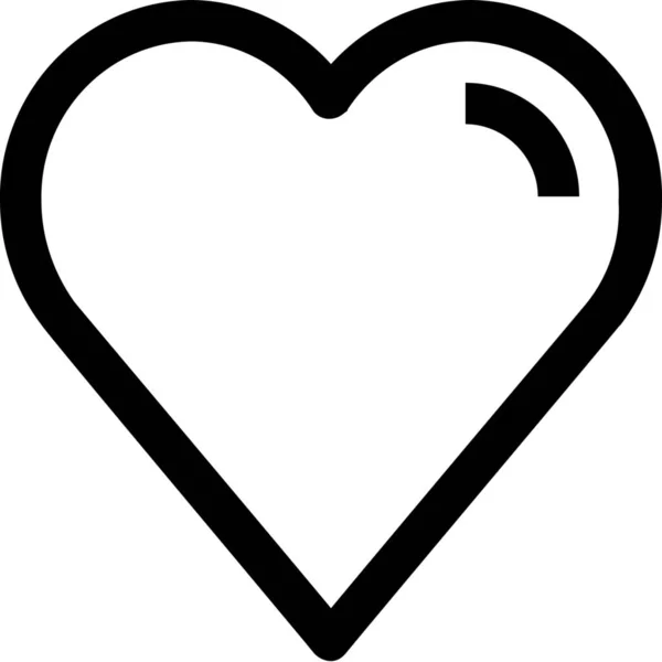 Computer Heart Symbol Outline Stil — Stockvektor