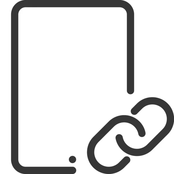 Computer Link Mobile Icon Outline Style — Stock Vector