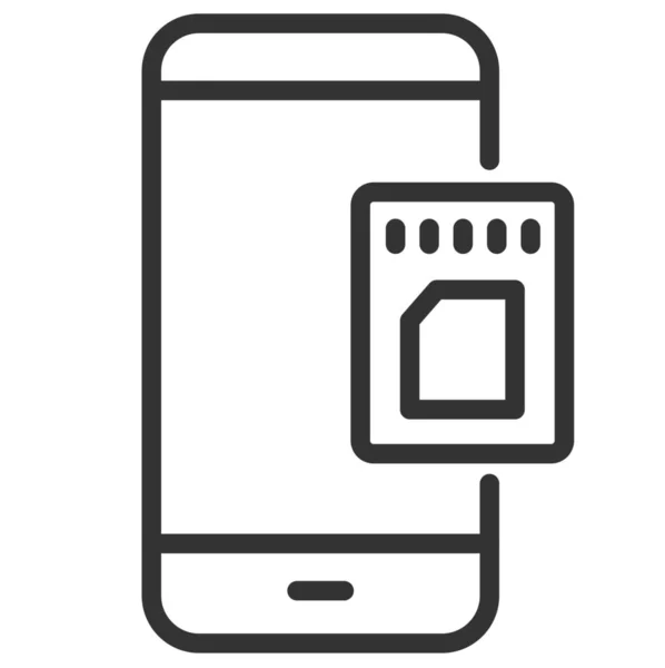 Icona Della Memoria Del Dispositivo Mobile Stile Outline — Vettoriale Stock