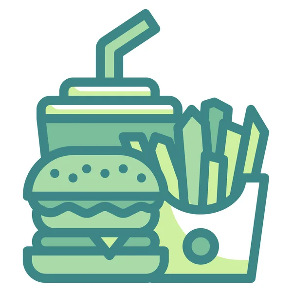 Hambúrguer Ícone Fast Food — Vetor de Stock