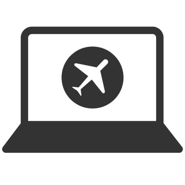 Иконка Полета Авиакомпании Твердом Стиле — стоковый вектор