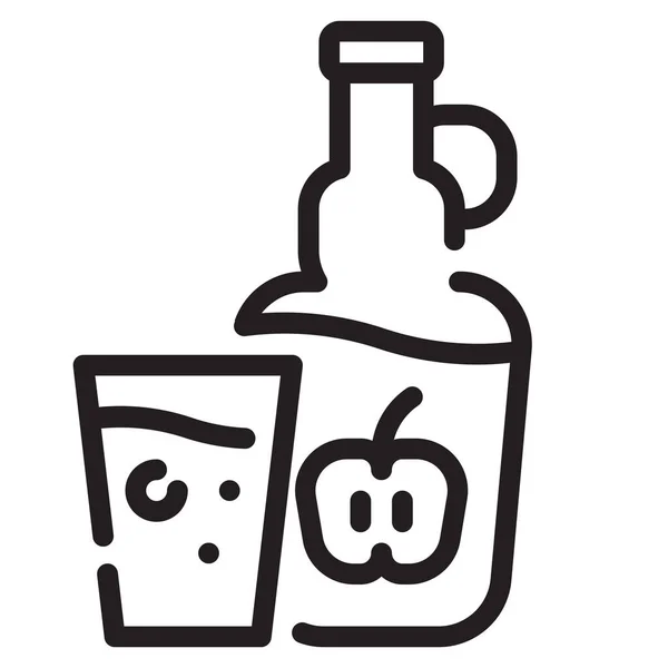 Иконка Сидра Алкогольными Напитками Стиле Абрис — стоковый вектор