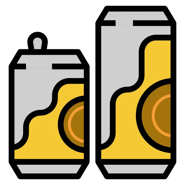 Beer Beverage Cans Icon Filled Outline Style — Stock Vector