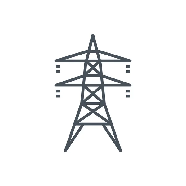Icône Électrique Tour Électrique Contamination Dans Style Contour — Image vectorielle