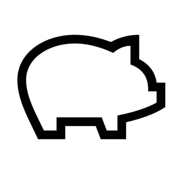 Sparschwein Symbol Umriss Stil — Stockvektor