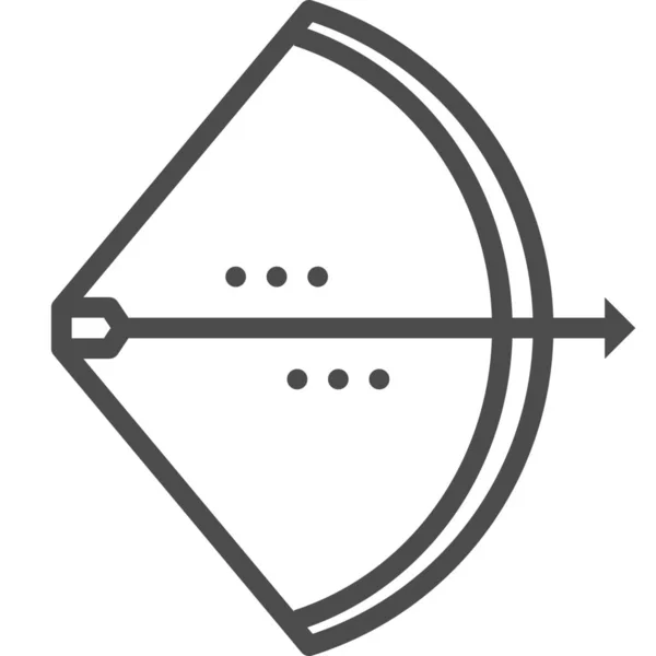 Archery Arrow Bow Icon Outline Style — Stock Vector