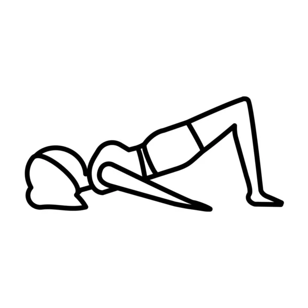 Liftup Meditation Pose Symbol Outline Stil — Stockvektor