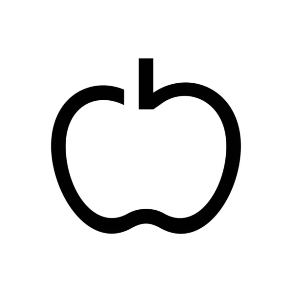 Значок Фруктів Яблучною Їжею Стилі Контур — стоковий вектор