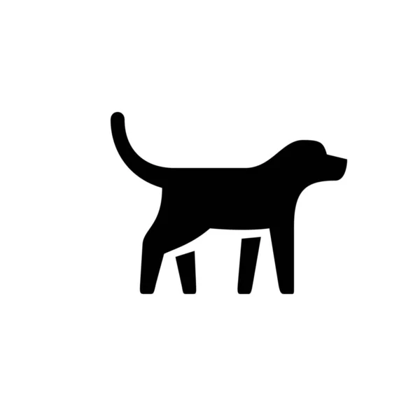 ソリッドスタイルの動物犬のアイコン — ストックベクタ