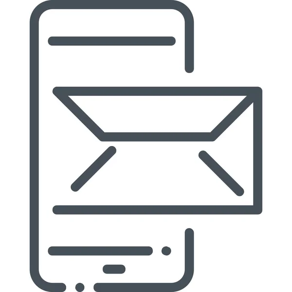 App Email Icône Mobile Dans Style Outline — Image vectorielle