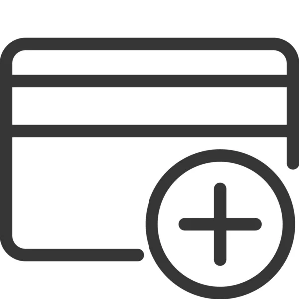 Icône Carte Crédit Espèces Bancaire Dans Style Contour — Image vectorielle