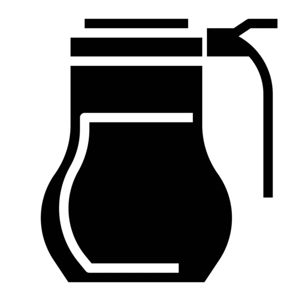 Flasche Honigglas Ikone Soliden Stil — Stockvektor