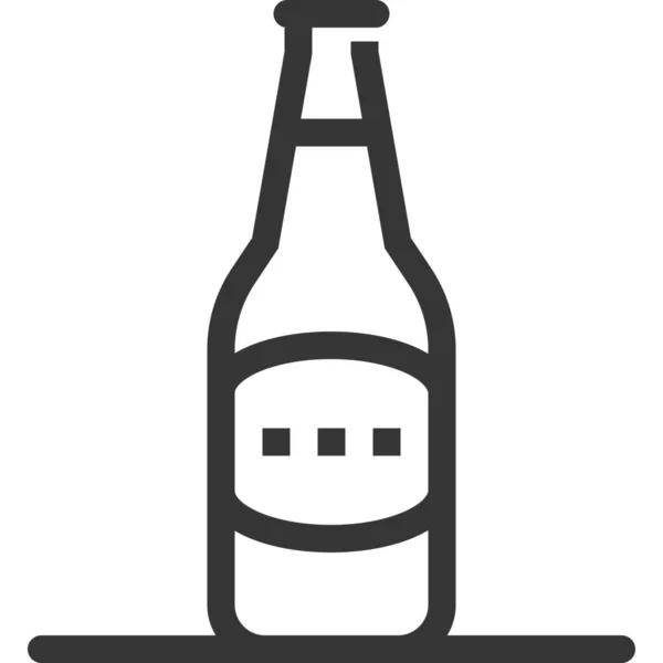 アウトラインスタイルのアルコールバービールアイコン — ストックベクタ
