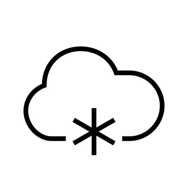 Ikona Sněžení Mraků Stylu Osnovy — Stockový vektor