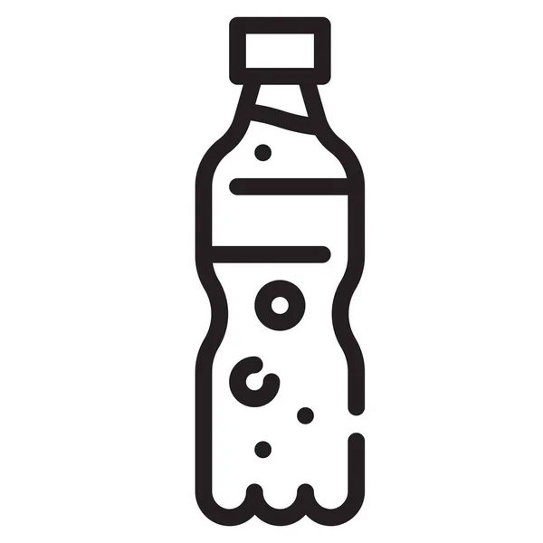 Bebida Botella Cola Icono Estilo Esquema — Archivo Imágenes Vectoriales