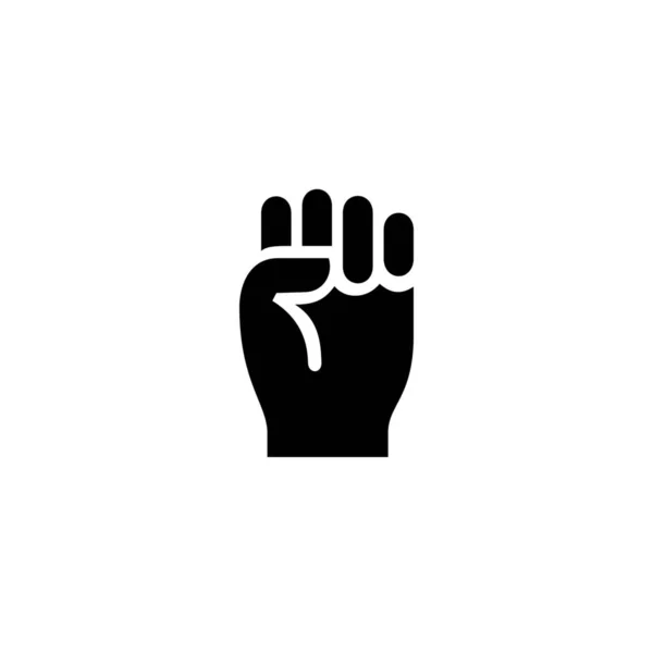 Fist Hand Human Icon Solid Style — Stock Vector