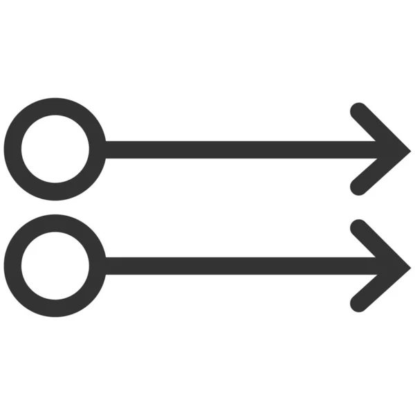 Pfeil Doppelgesten Symbol Outline Stil — Stockvektor