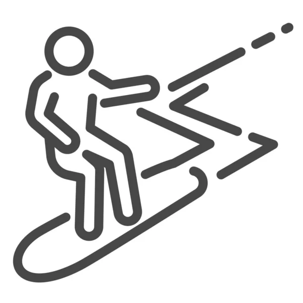 Activiteit Recreatie Snowboard Icoon Outline Stijl — Stockvector