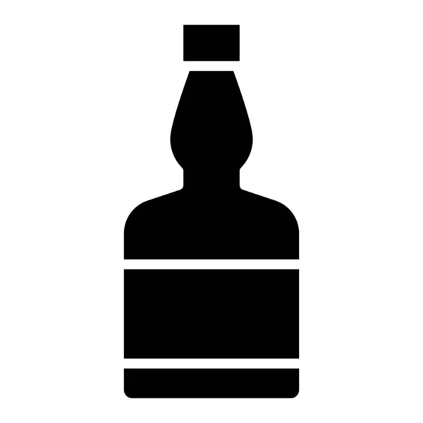 Значок Пляшкового Коктейлю Напоїв Суцільному Стилі — стоковий вектор