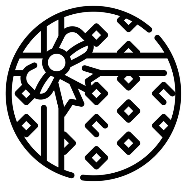 Geschenkbox Kreis Form Symbol — Stockvektor