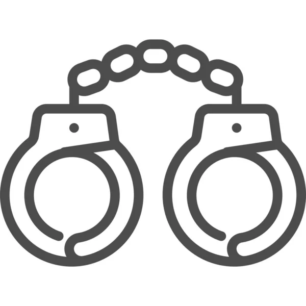执法范畴内的锁链犯罪手铐图标 — 图库矢量图片
