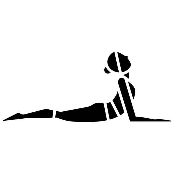 Back Bend Fitness Pose Icon Solid Style — Stock Vector