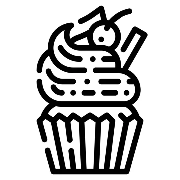 Pastel Cupcake Postre Icono Categoría Pascua — Vector de stock