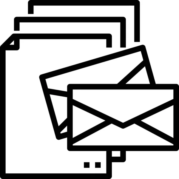 办公室类别中的通讯电子邮件信封图标 — 图库矢量图片